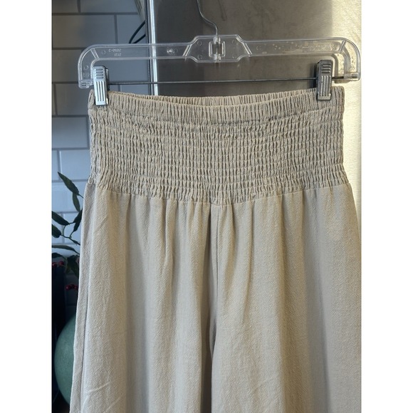 Gouchos Emery Rose SzS 100%cotton Tan Wide Leg Zand Waist Band 3.5 I 23 L32 NICE - Picture 2 of 11